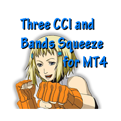 在MetaTrader市场购买MetaTrader 4的'Three CCI and Bands Squeeze for MT4' 技术指标