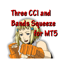 在MetaTrader市场购买MetaTrader 5的'Three CCI and BandSqueeze for MT5' 技术指标