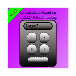 在MetaTrader市场购买MetaTrader 5的'Fixed ratio lot calculator' 交易工具